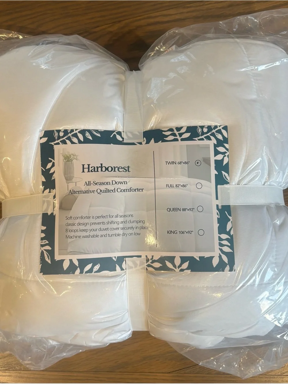 Harbored Twin All-Season Down Alternative Quilted Comforter in White - Picture 1 of 4